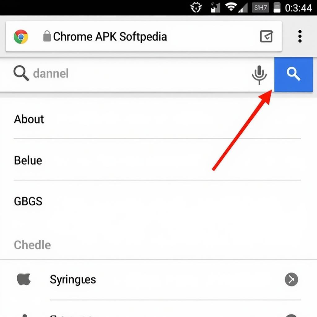 Downloading Chrome APK from Softpedia