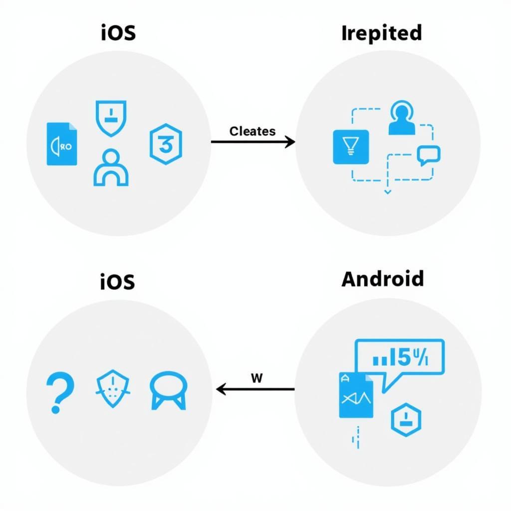 Cross-Platform App Development: An illustration showcasing the development process for apps designed to function on both iOS and Android platforms.