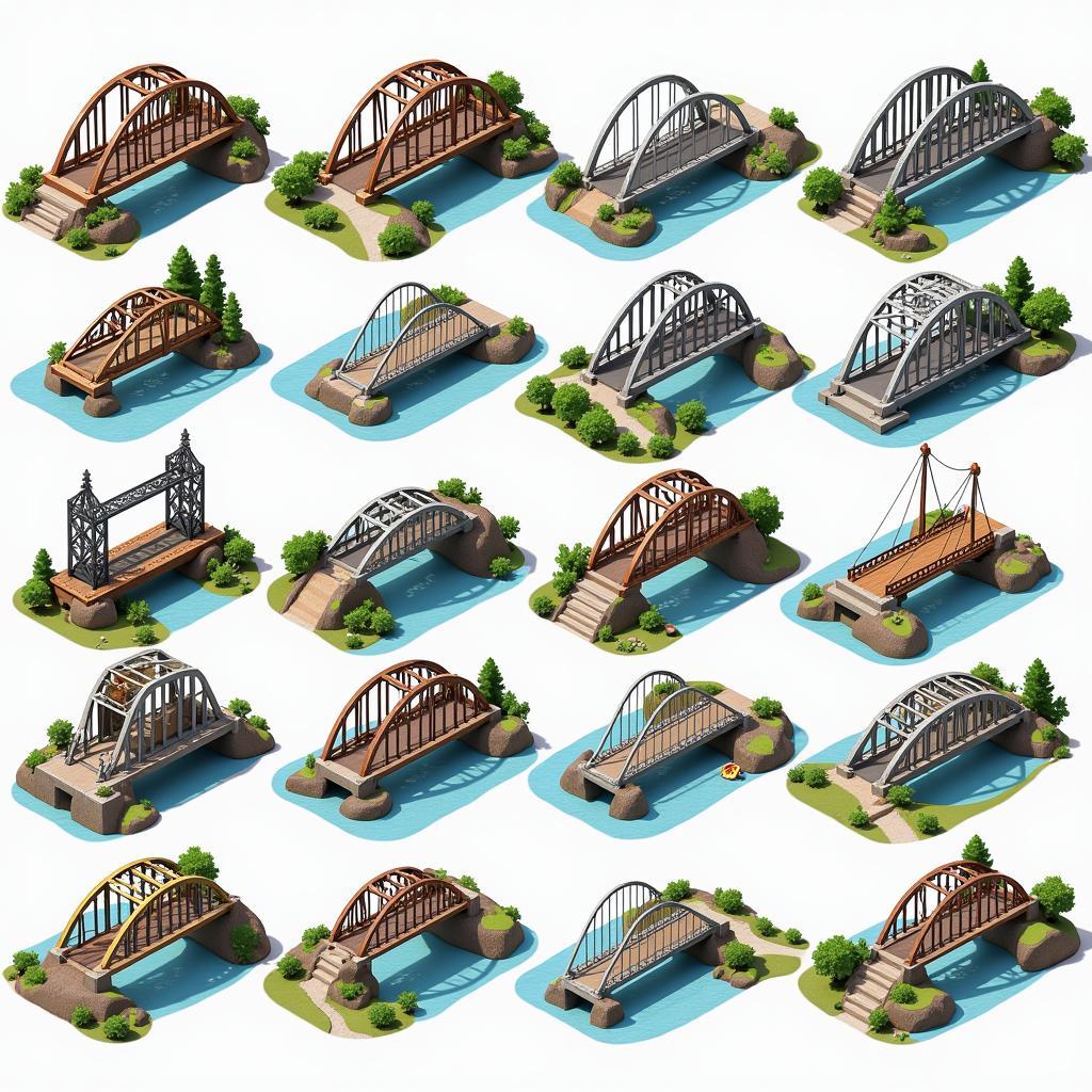 Different Bridge Designs in Bridge Constructor