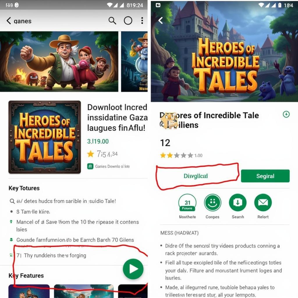 Heroes of Incredible Tales APK Download Screen