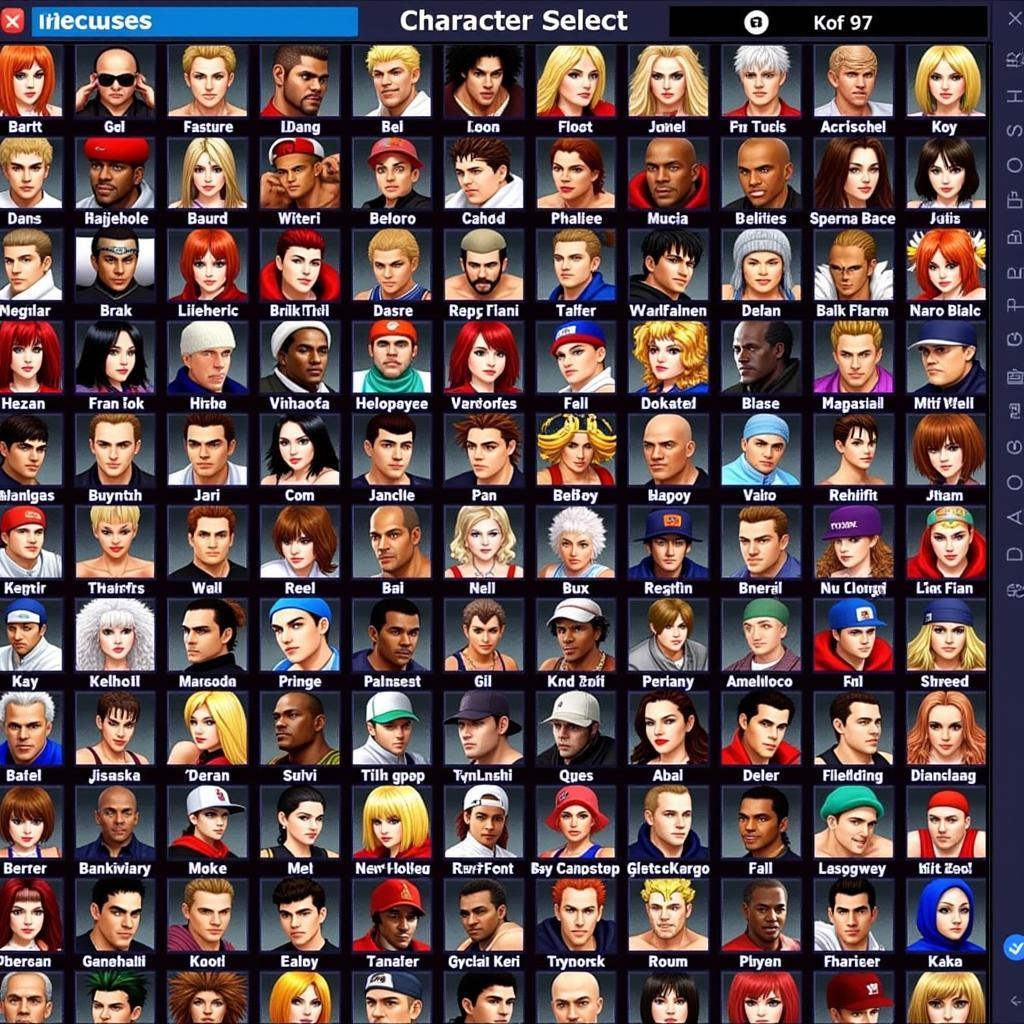 KOF 97 Plus APK Character Select Screen