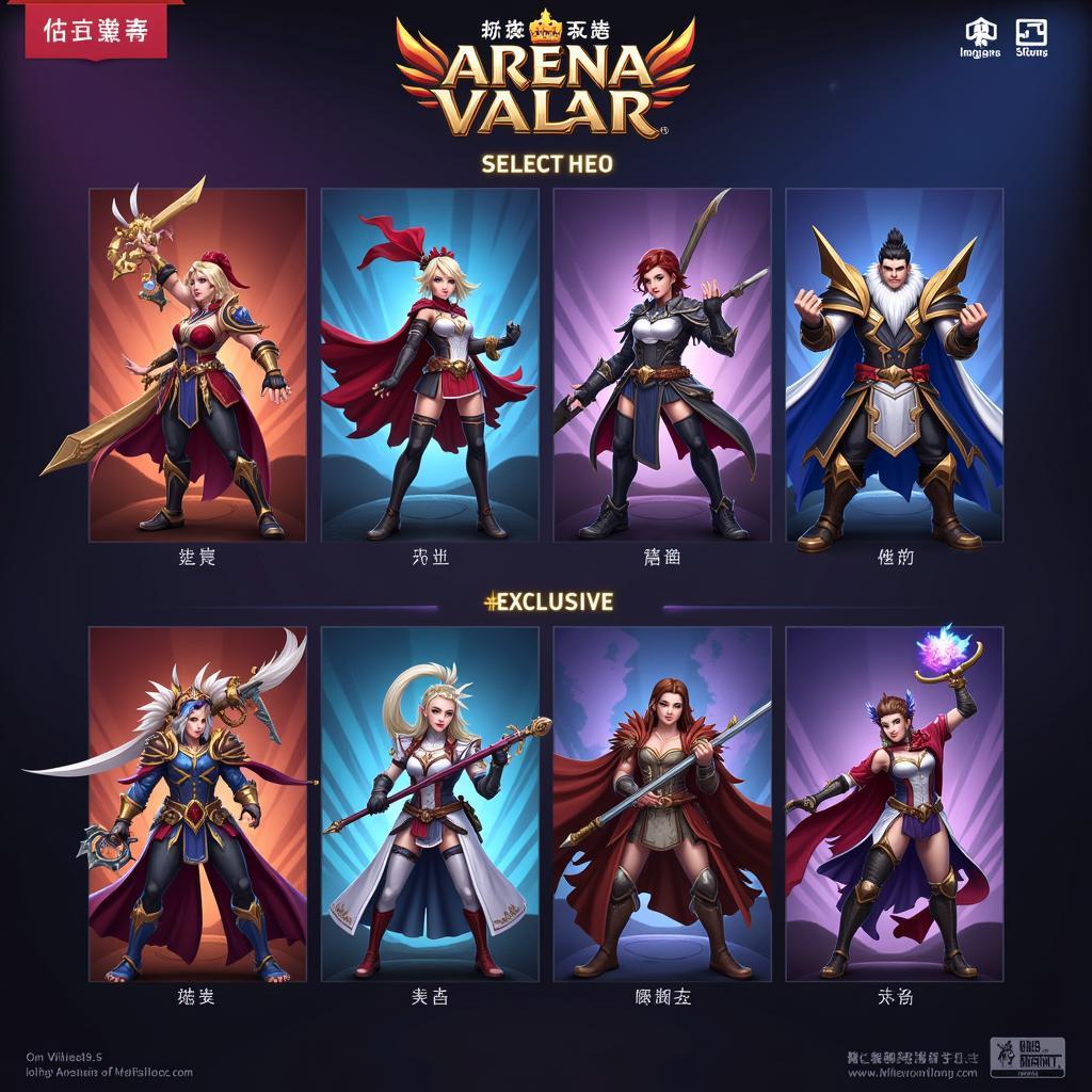 Hero Selection Screen in Liên Quân Trung Quốc APK