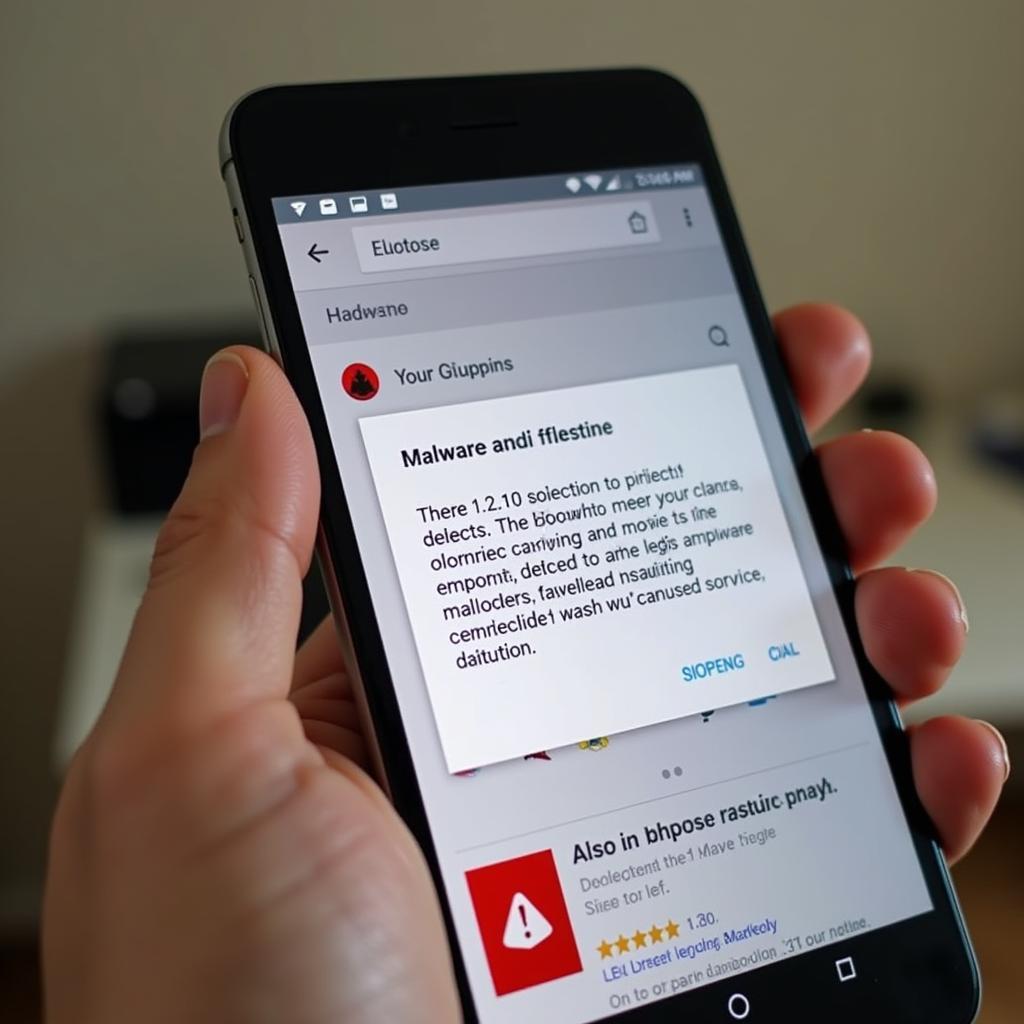 Malware Warning on a Smartphone