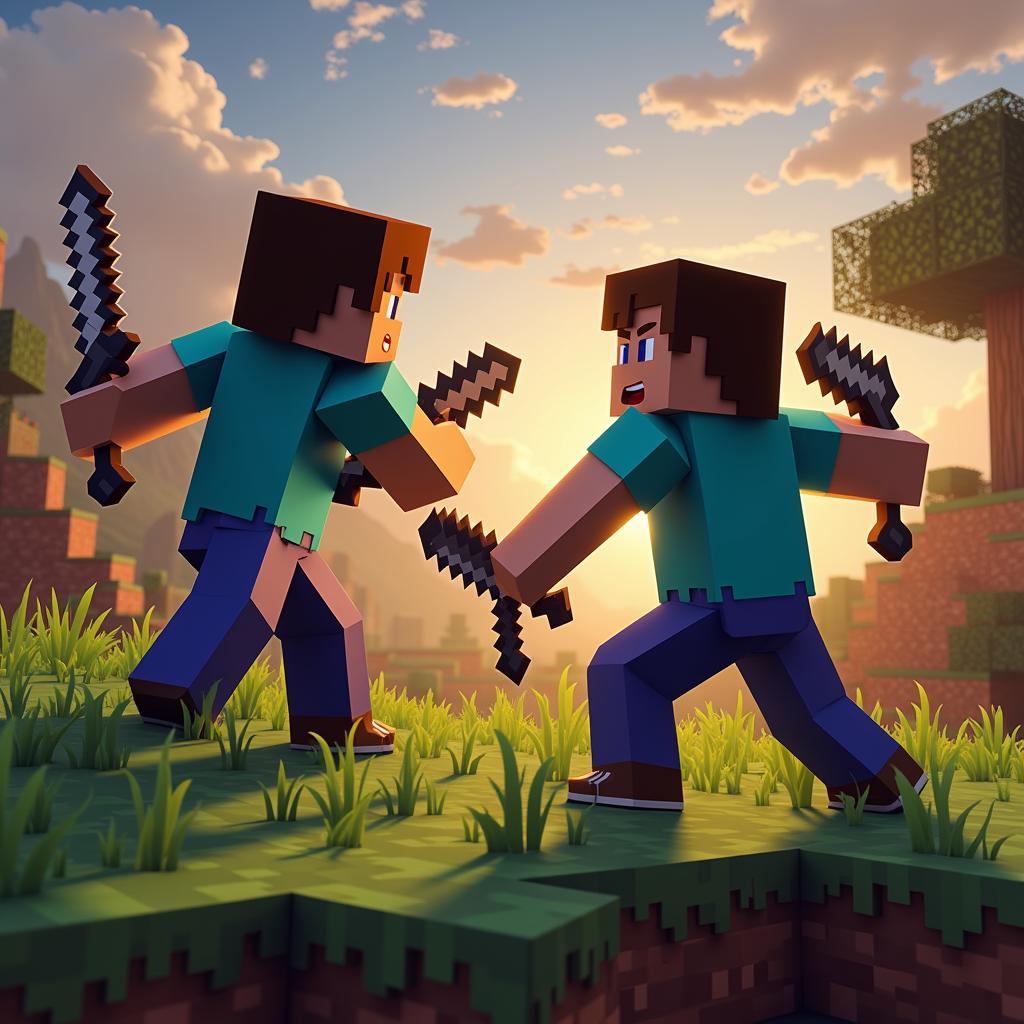 Engaging in Minecraft Multiplayer PvP Battles