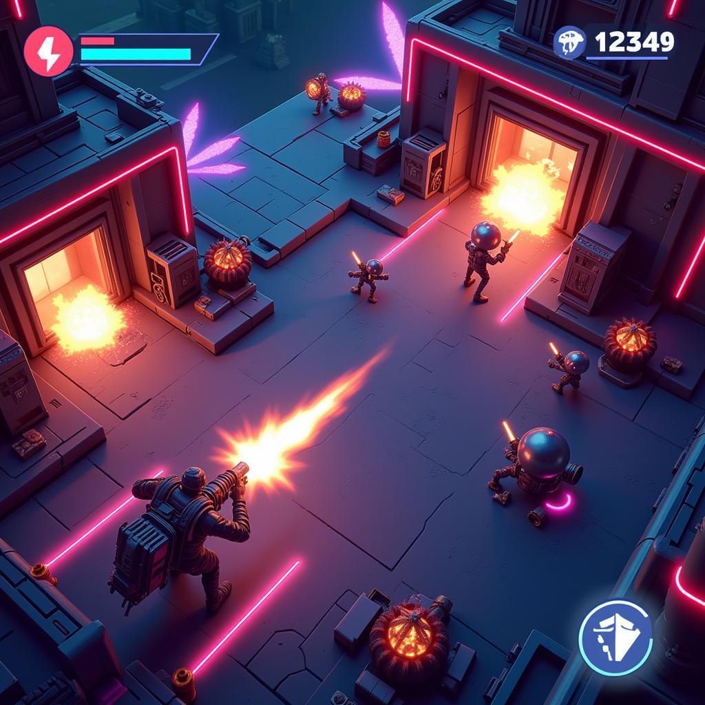 Neon Chrome APK Gameplay Screenshot