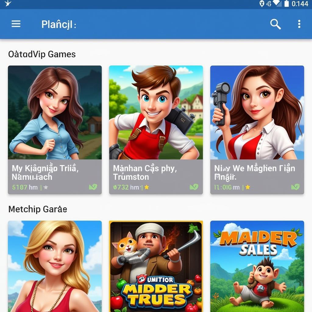 Nhatvip APK Game Selection Screen