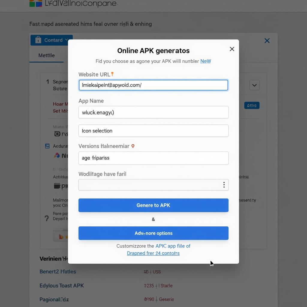 Online APK Generator Interface