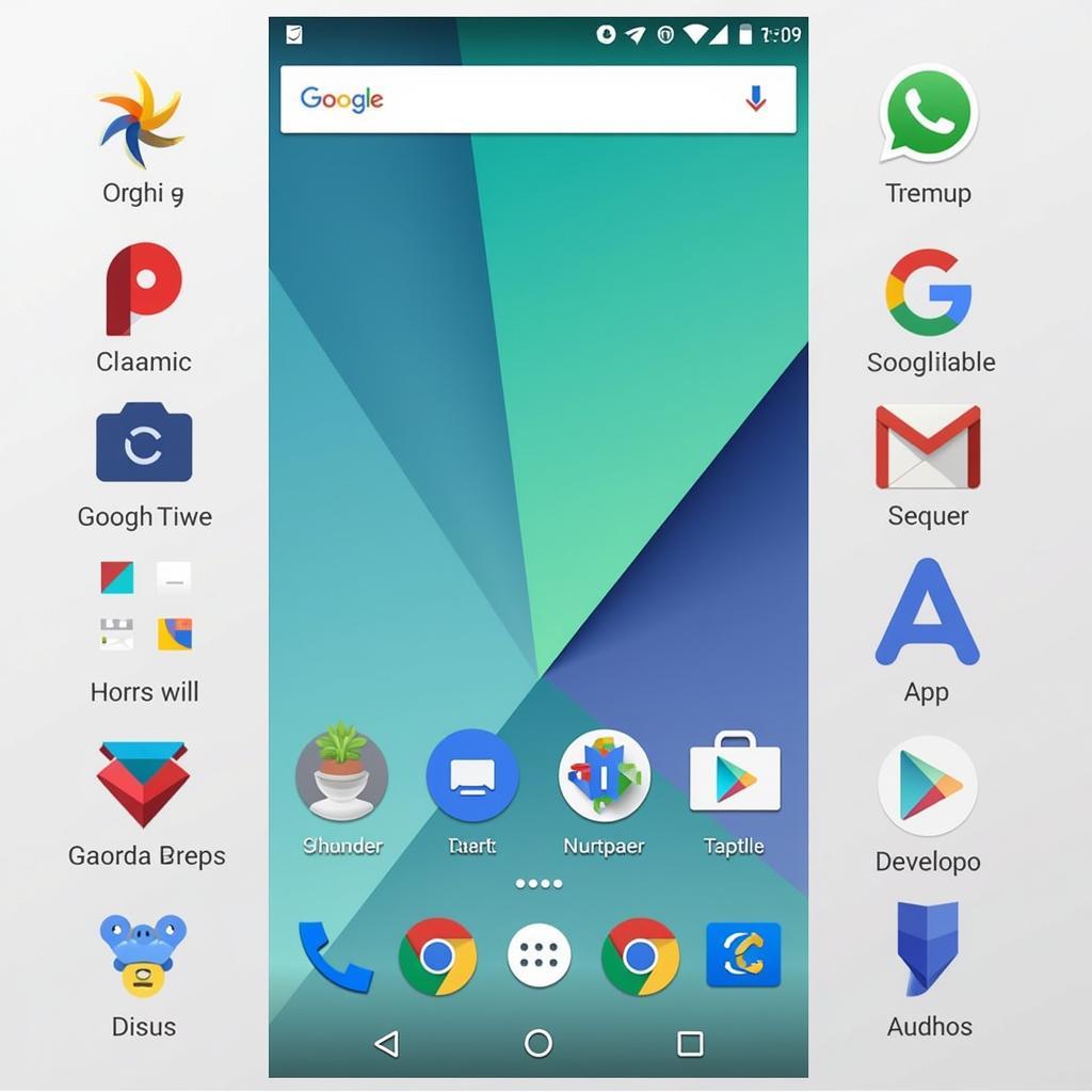 Pixel Nougat Icon Pack Home Screen Example