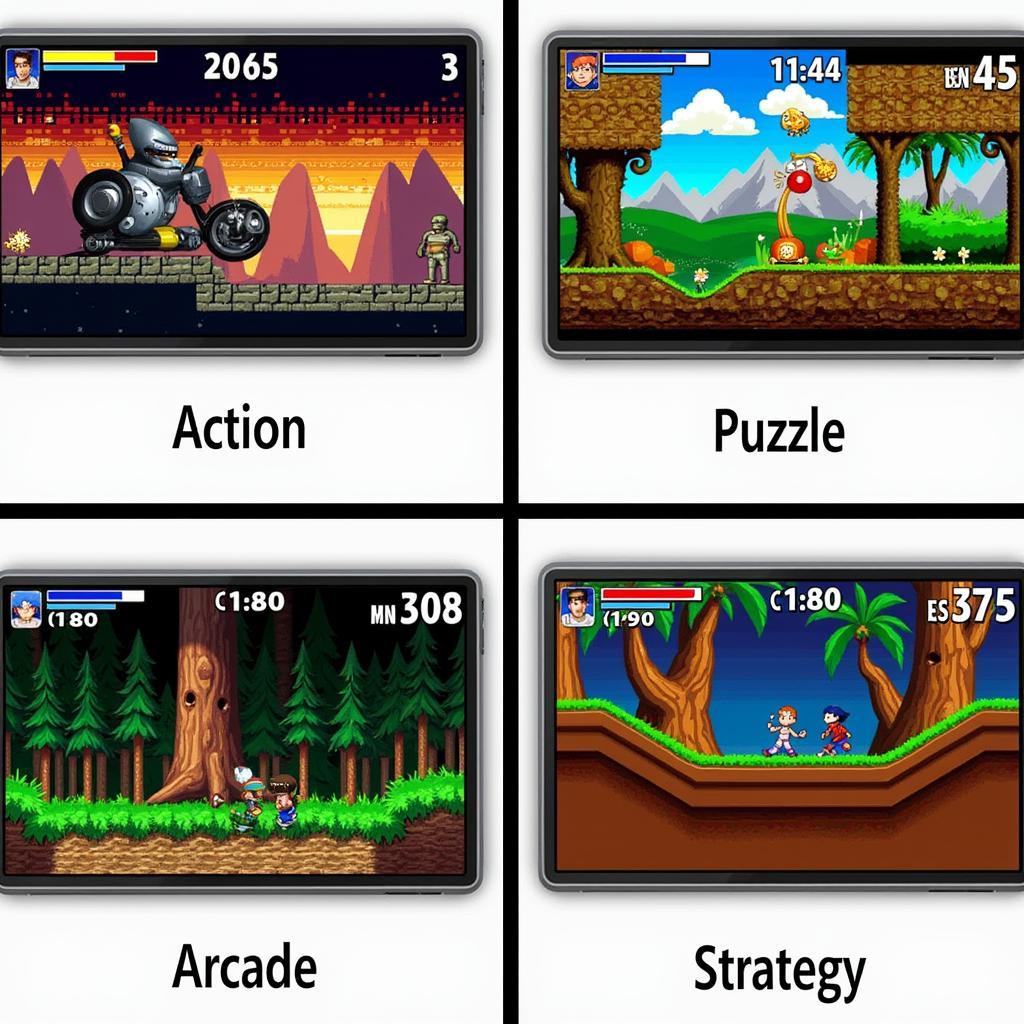 Popular 1MB Game Genres: Action, Puzzle, Arcade, Strategy