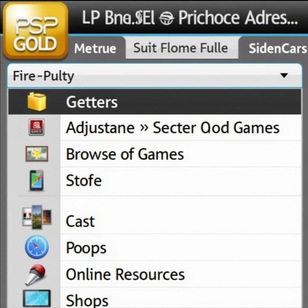 PSP Gold APK Interface