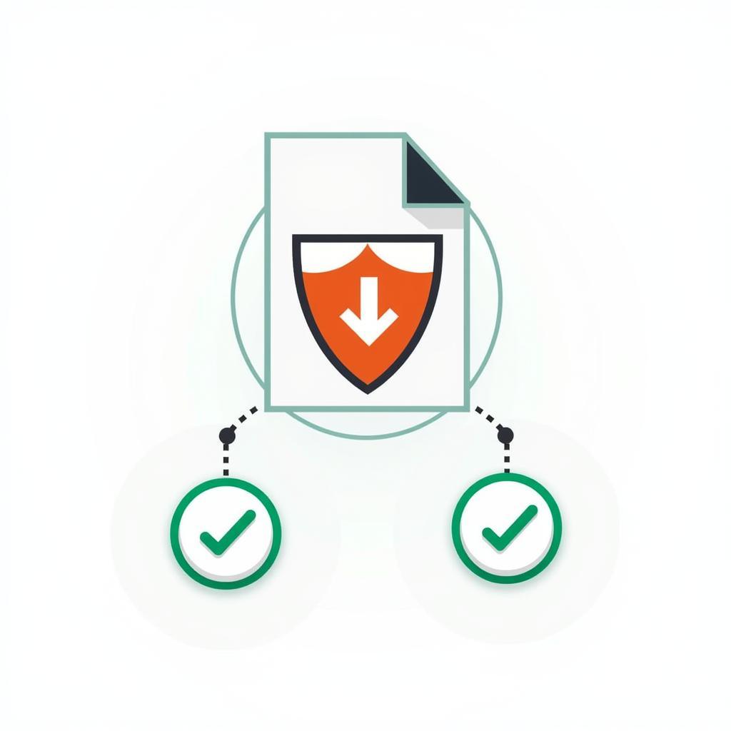 Illustration depicting safe APK download practices, including checking source reputation and verifying permissions.