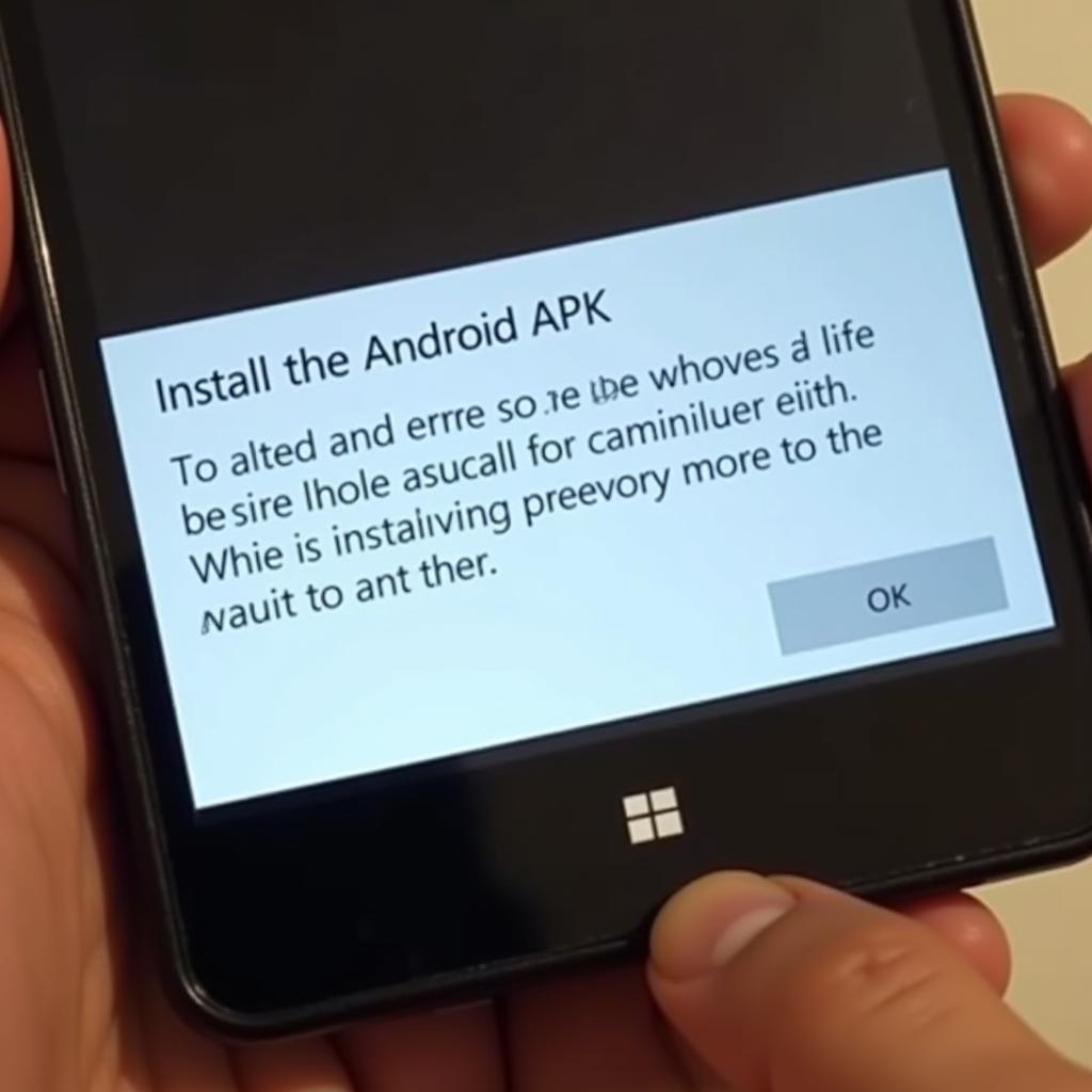 WP 630 Android APK Installation Attempt