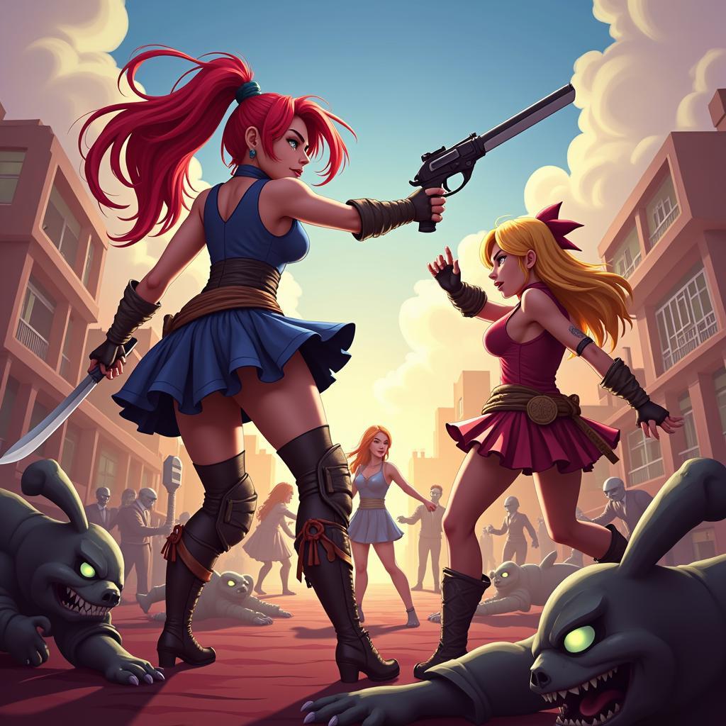 Z Girl Mod APK Combat Scene